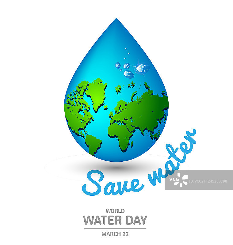 世界水日水滴地球生态概念图片素材