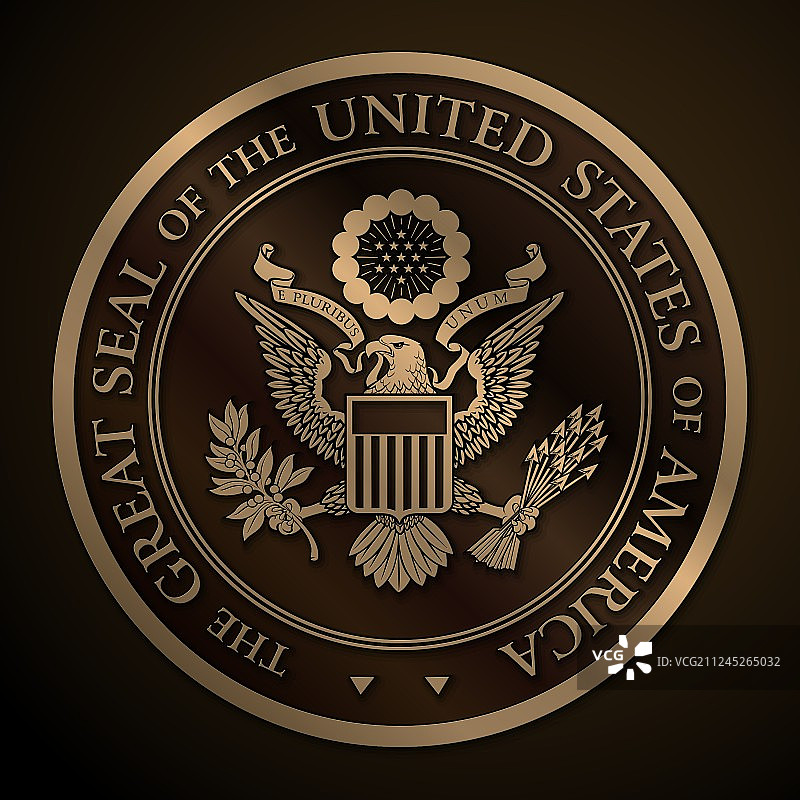 美国国玺金色版图片素材