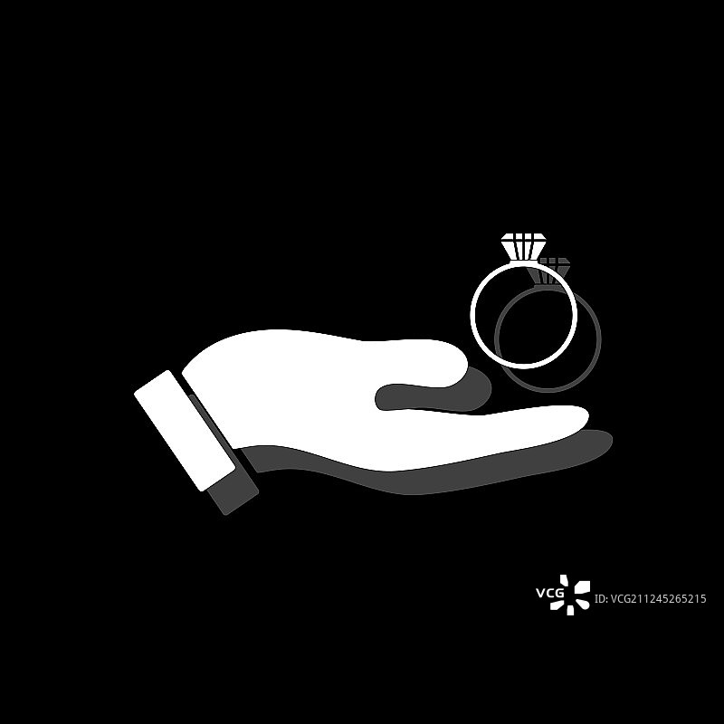 男人手持订婚戒指图标图片素材