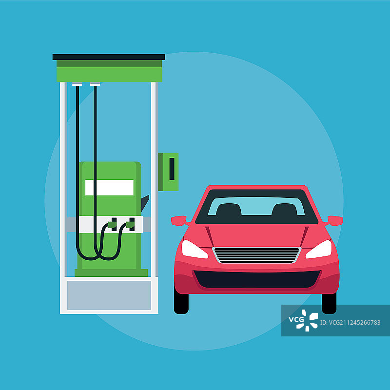加油站的汽车图标图片素材