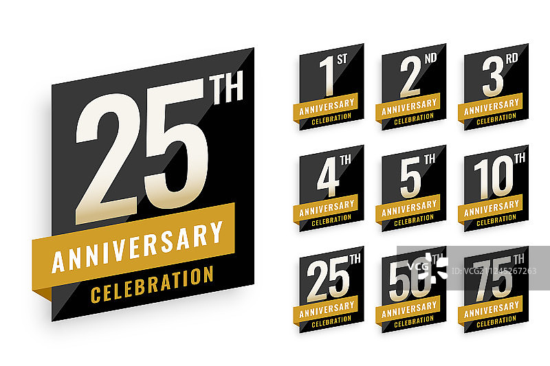 周年纪念标识标签套装设计图片素材