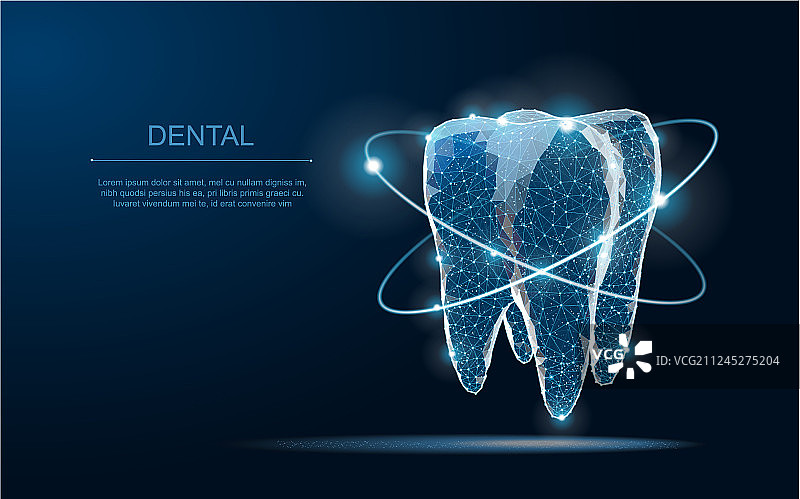 抽象低多边形闪亮牙齿图片素材
