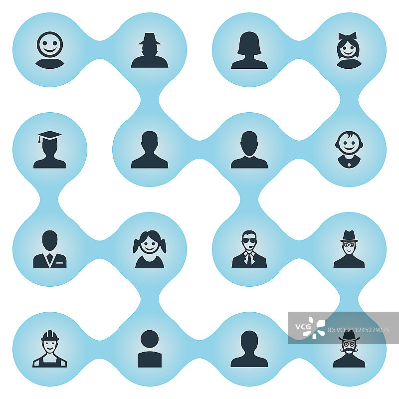 简约人物图标合集图片素材