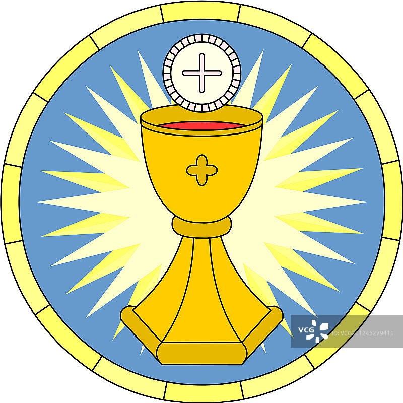 基督教圣餐象征圆形标志图片素材