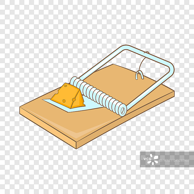 卡通风格的捕鼠器图标图片素材