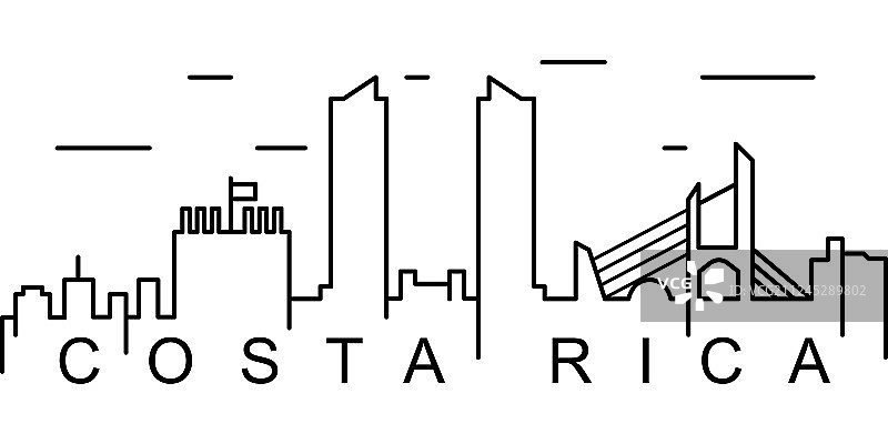 哥斯达黎加轮廓图标，可用于网站Logo图片素材