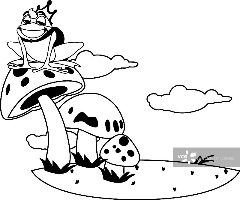 花园里的蛤蟆王子童话角色图片素材