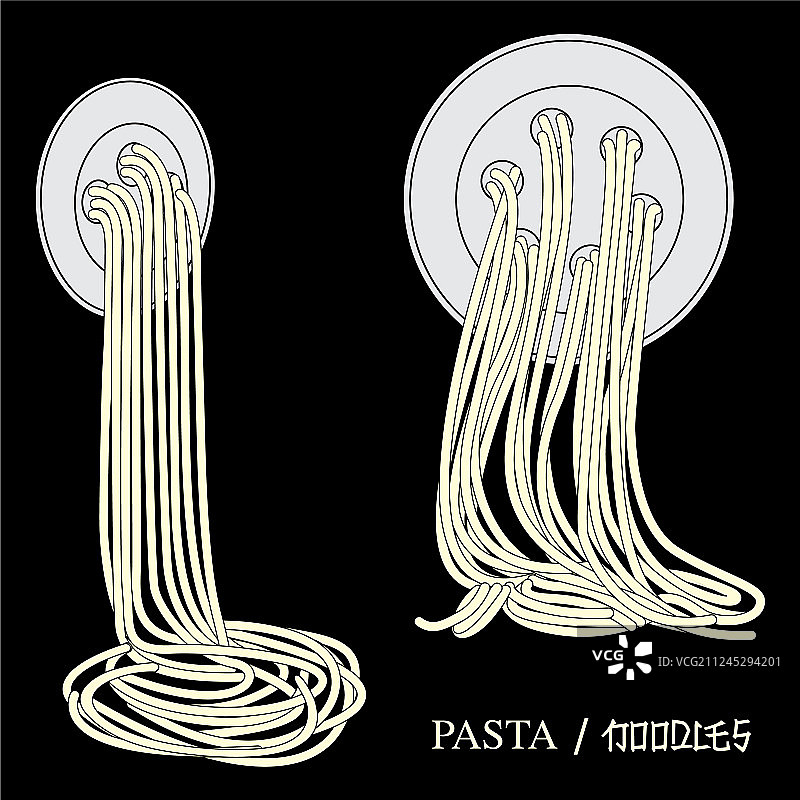 自制意大利面或中国面条图片素材
