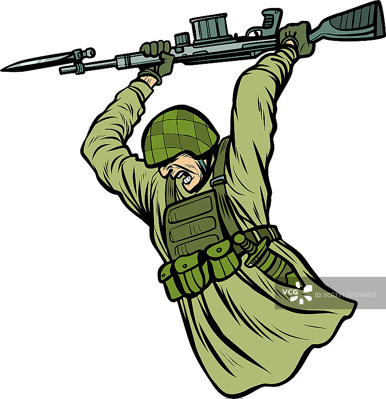战争中的刺刀格斗士兵图片素材