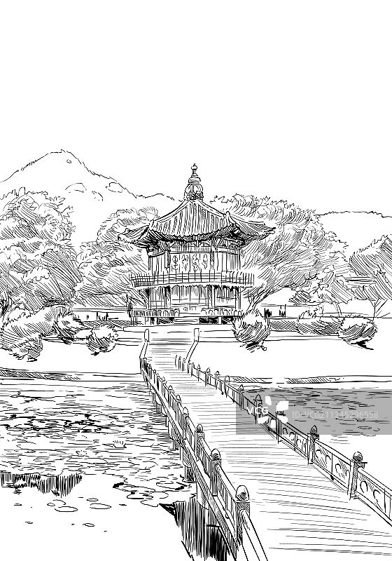 首尔景福宫香远亭图片素材