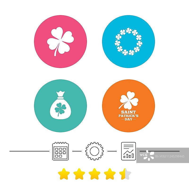 圣帕特里克节的图标，装有三叶草的钱袋图片素材