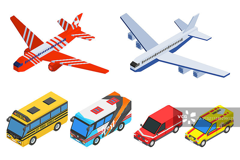 乘客运输2.5D巴士精选图片素材