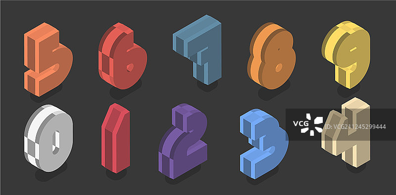 2.5D数字0到9合集图片素材