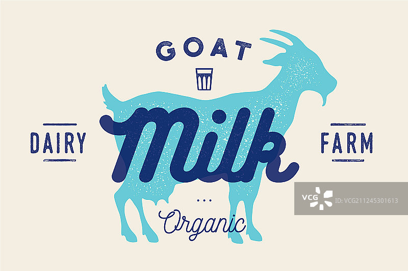 山羊剪影牛奶logo图片素材