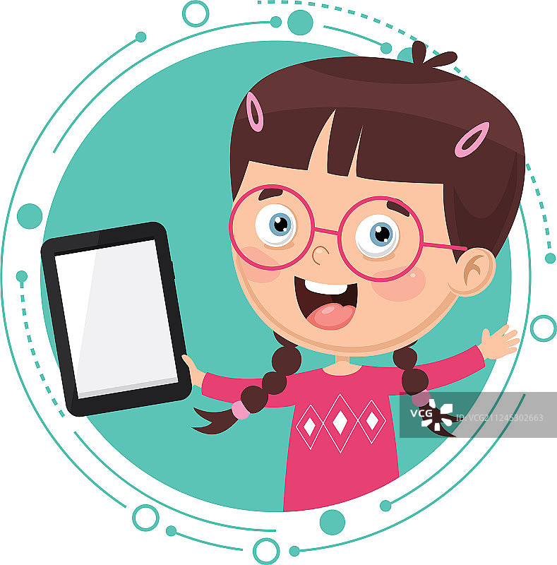 儿童使用平板电脑图片素材