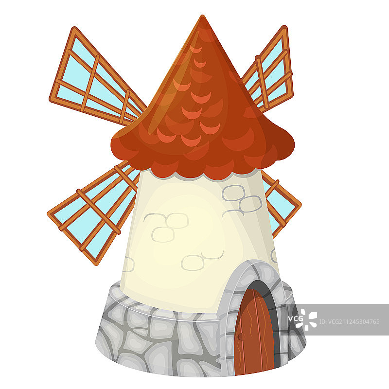 白色背景上的旧风车图片素材