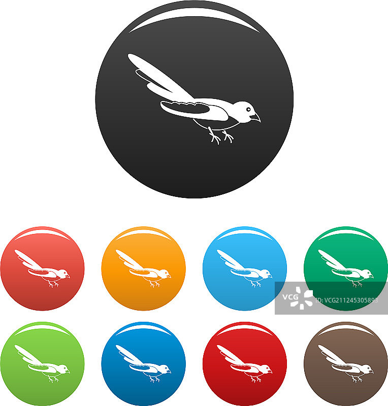 澳大利亚喜鹊彩色图标图片素材