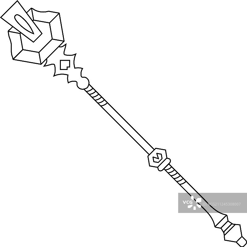 白色背景上孤立的魔法杖图标图片素材