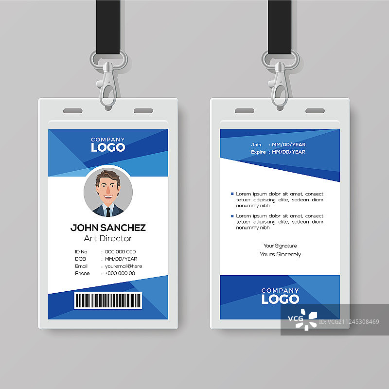 抽象蓝色ID卡模板图片素材