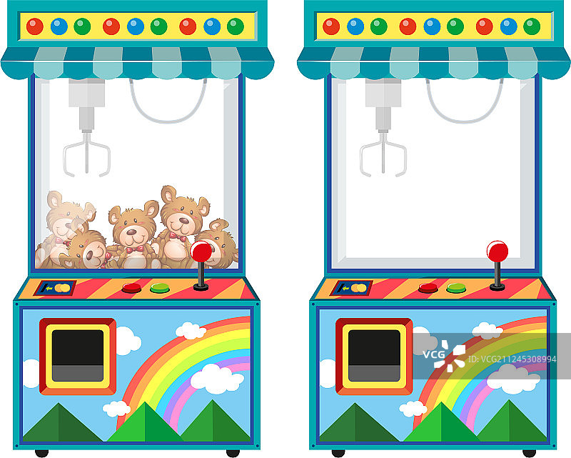 带娃娃的街机游戏机图片素材