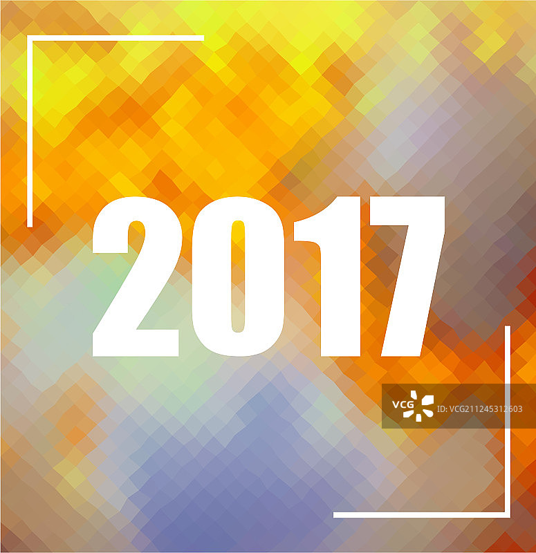 带有2017数字的多边形背景图片素材