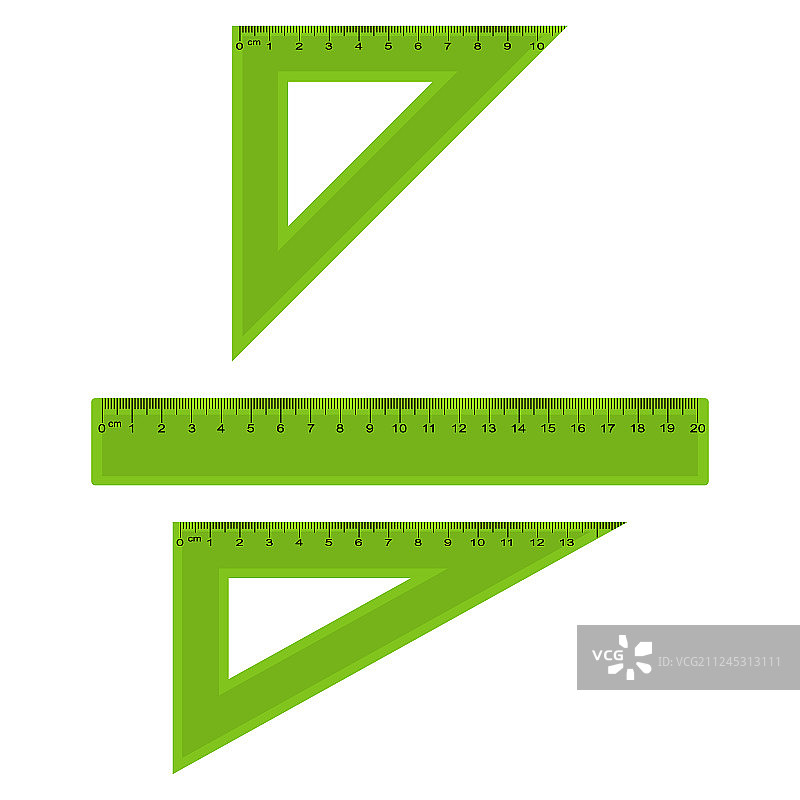 塑料量具和三角尺套装图片素材