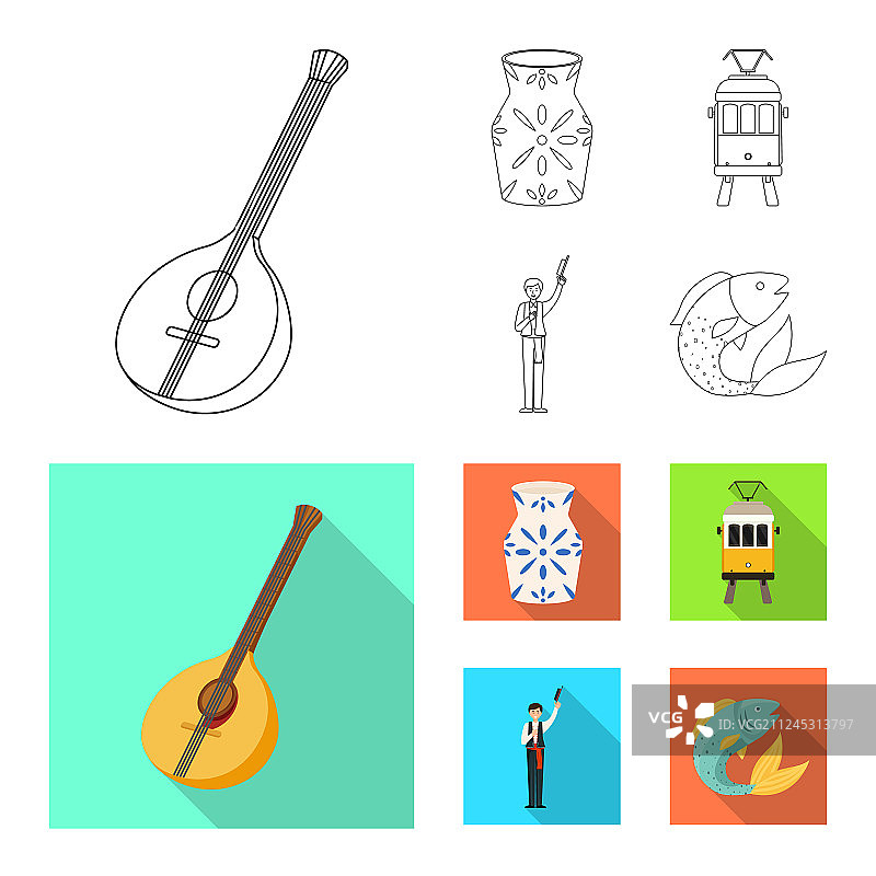 独立物体和历史图标集合图片素材