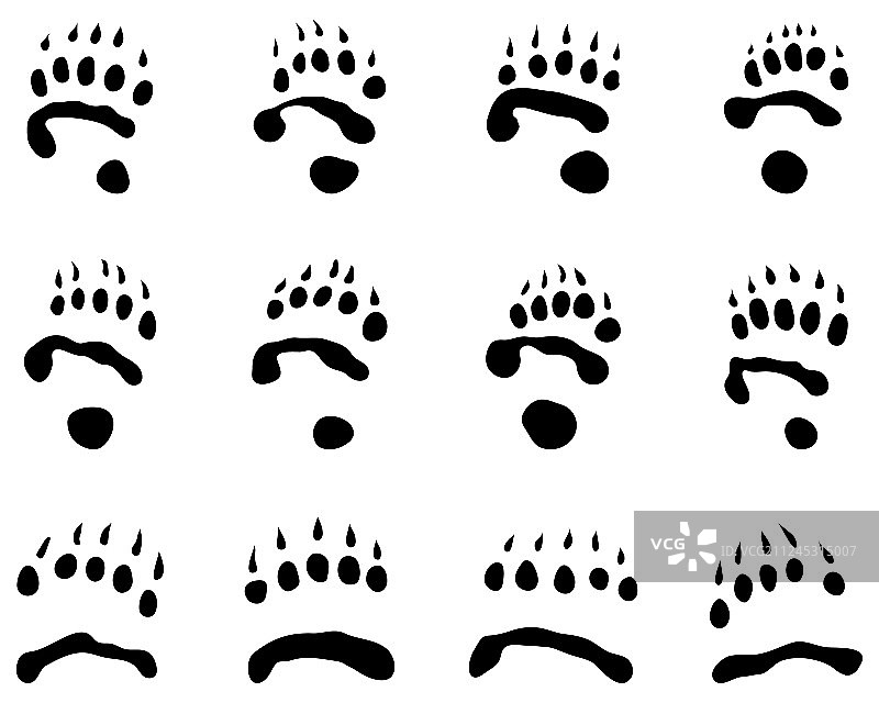 熊猫黑色脚印图片素材