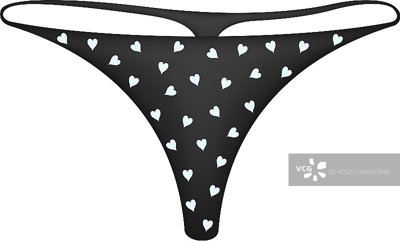 黑色白色爱心女士内裤图片素材