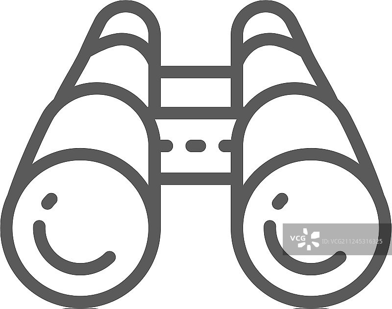 双筒望远镜探险线条图标图片素材