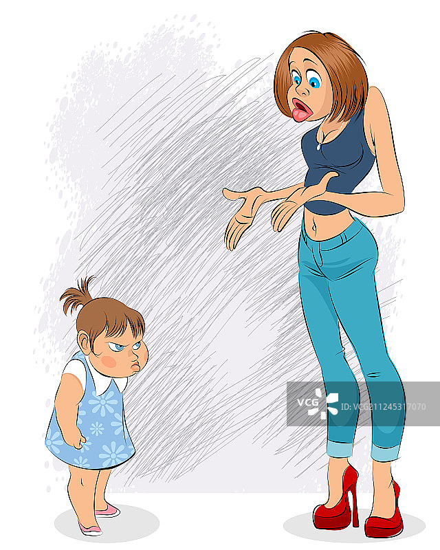 母亲和女儿的愤怒图片素材