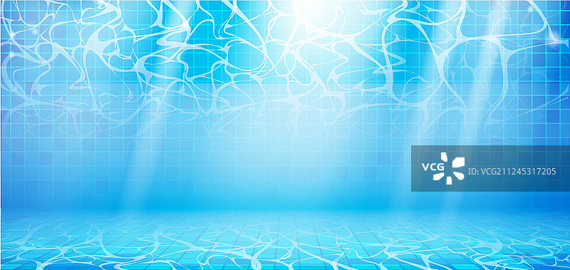 蓝色夏季水波倒影图片素材