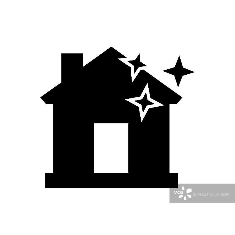 扁平风格的清洁家居图标图片素材