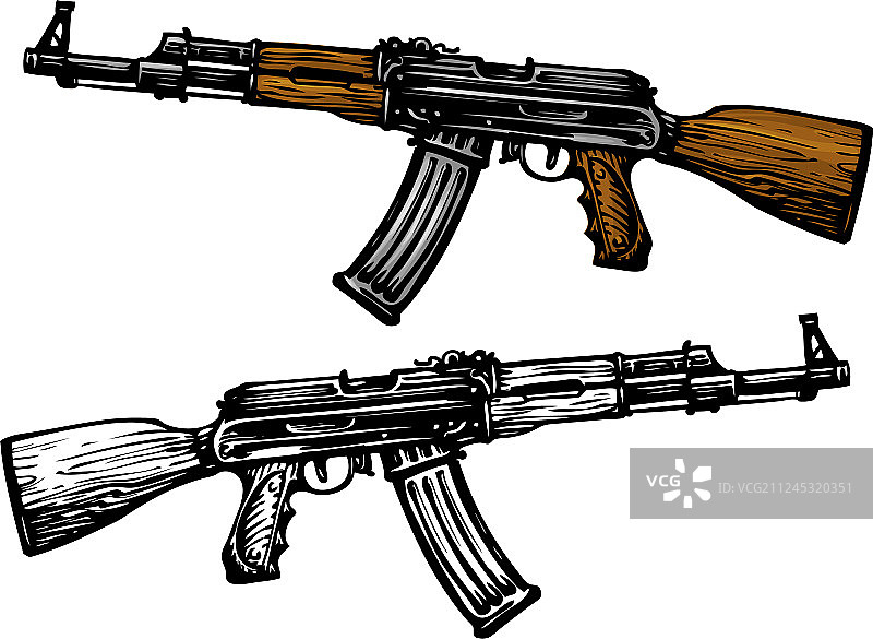 AK-47自动步枪武器标志图片素材