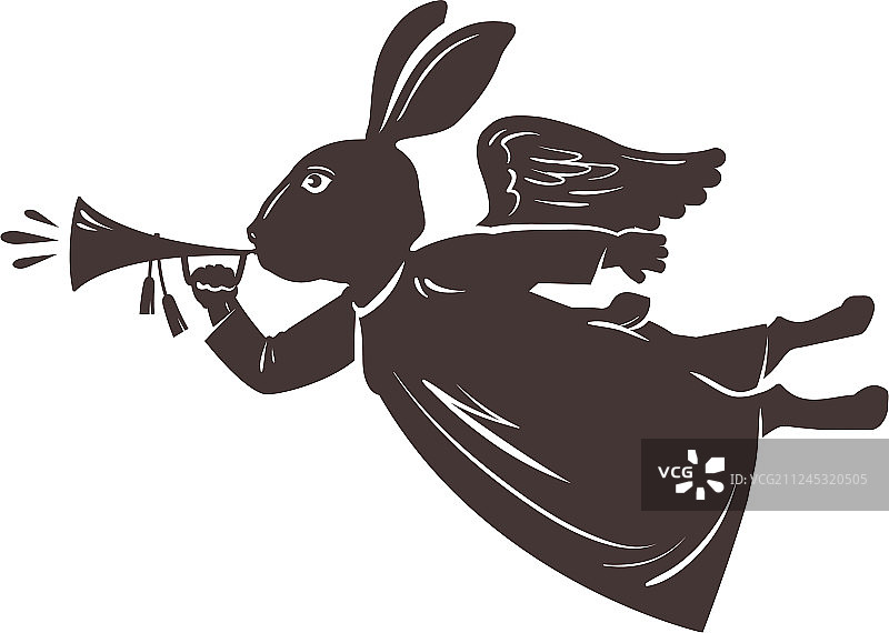 吹喇叭的复活节兔子图片素材