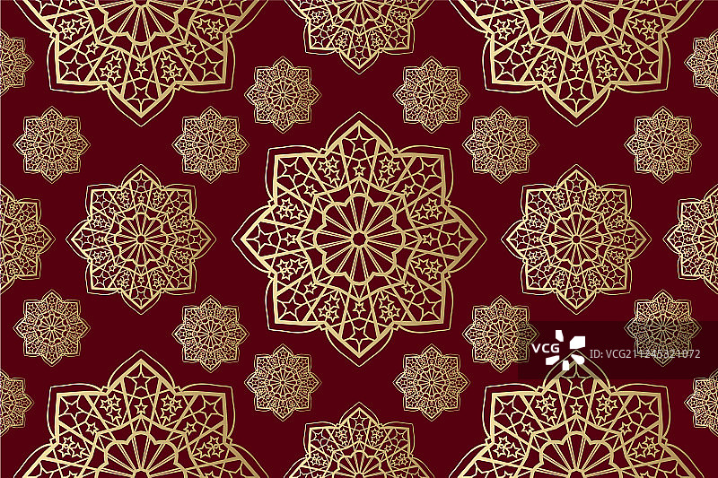 伊斯兰风格的波斯图案无缝装饰图片素材