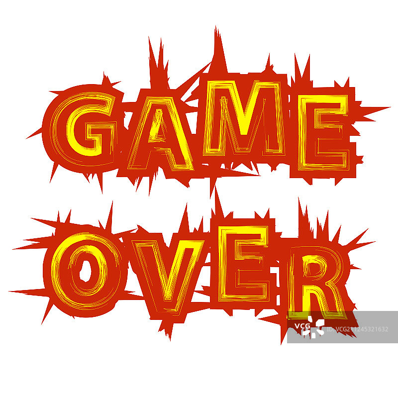 红色黄色游戏结束标志游戏概念视频图片素材