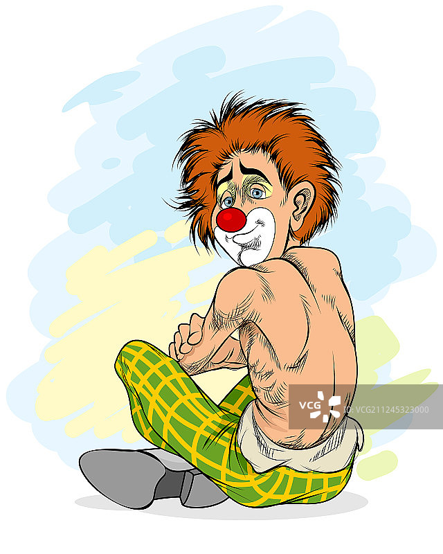 悲伤的小丑肖像照图片素材