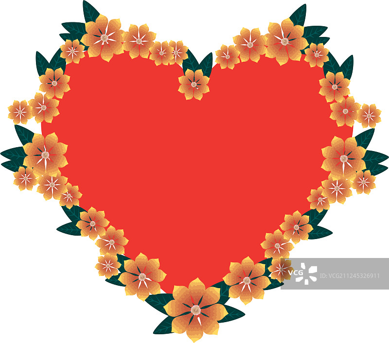 心形花卉装饰图片素材