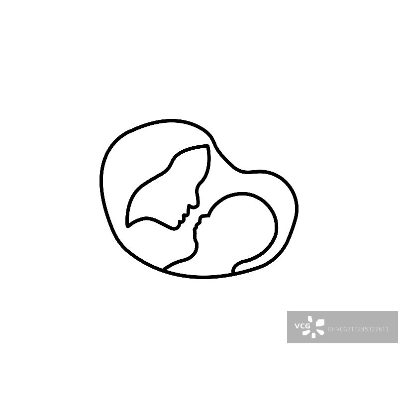 母亲怀抱婴儿剪影图片素材