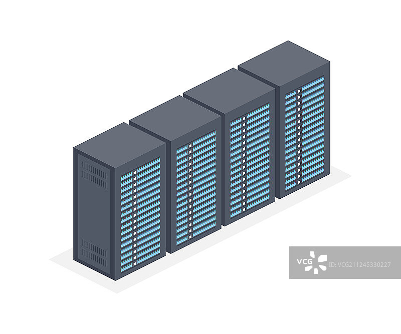 数据中心服务器机架2.5D图标图片素材