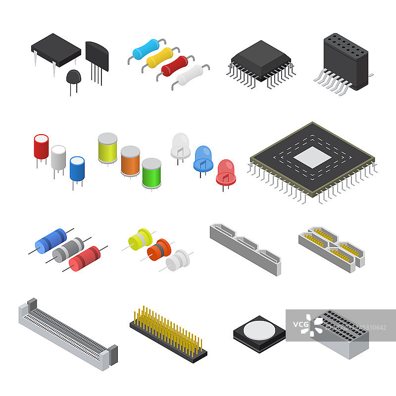 电脑电子线路板组件图片素材