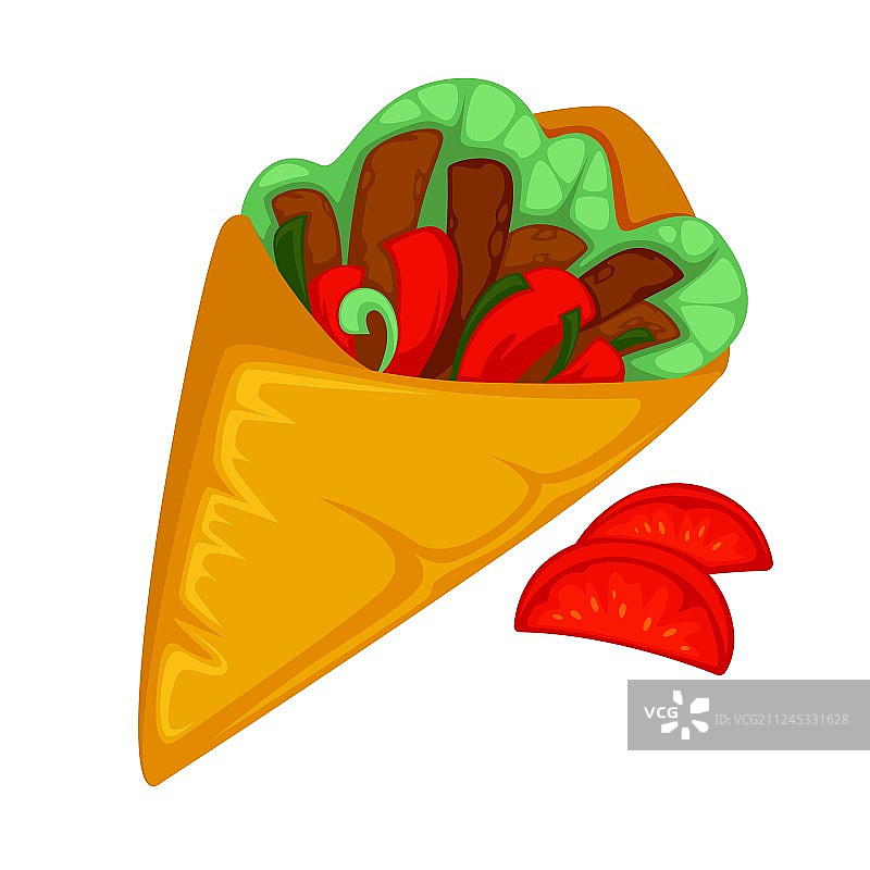 墨西哥卷饼肉卷或希腊肉夹馍图片素材