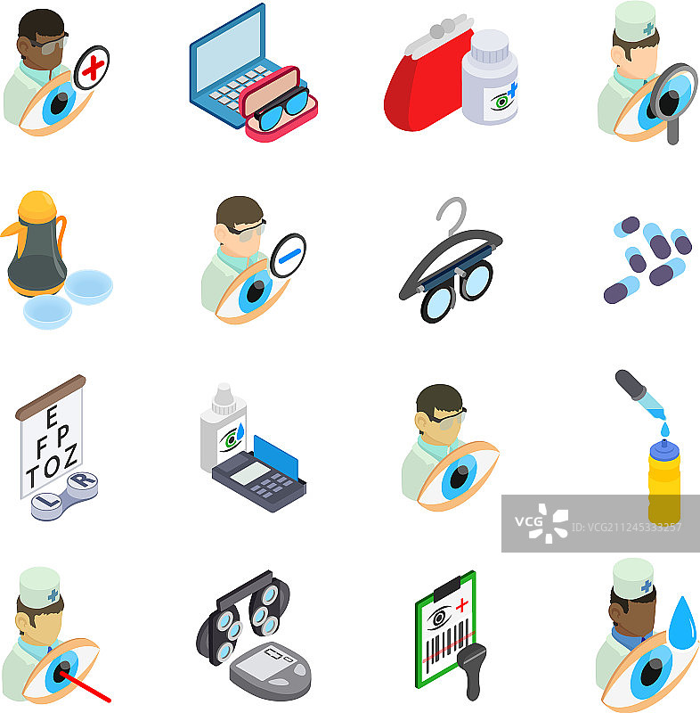 医生眼睛图标2.5D风格图片素材