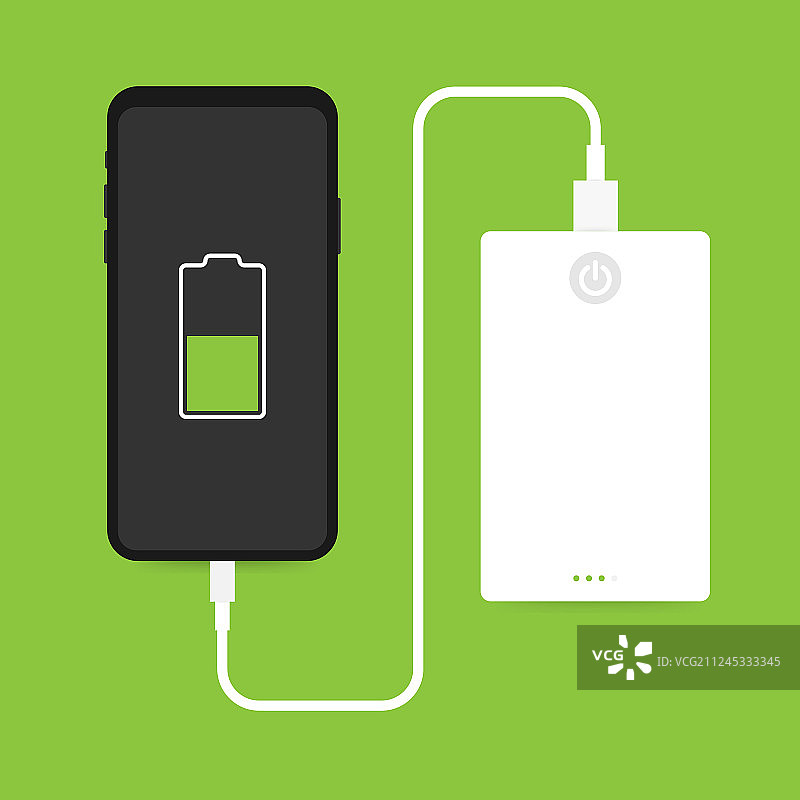 扁平风智能手机USB连接图片素材