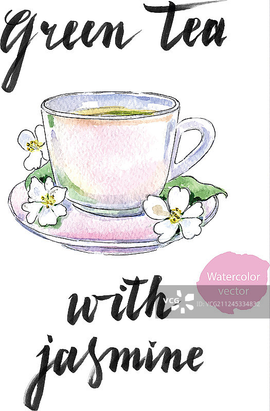 一杯茉莉花绿茶图片素材