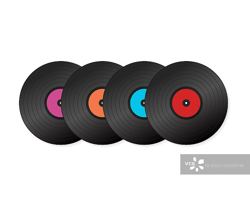 带封面样机的逼真黑胶唱片图片素材