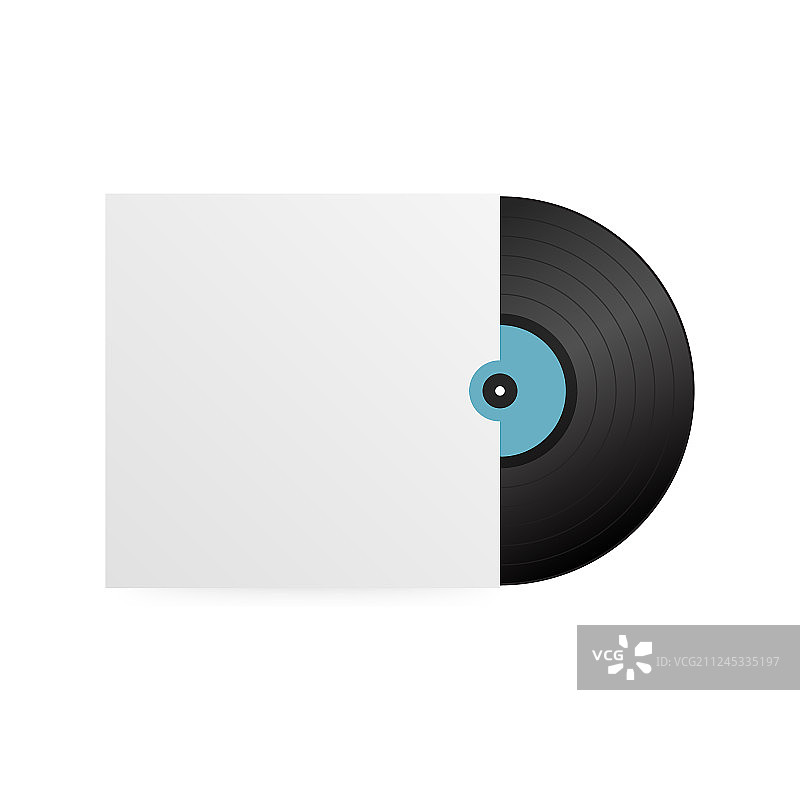 逼真黑胶唱片封面设计模型图片素材