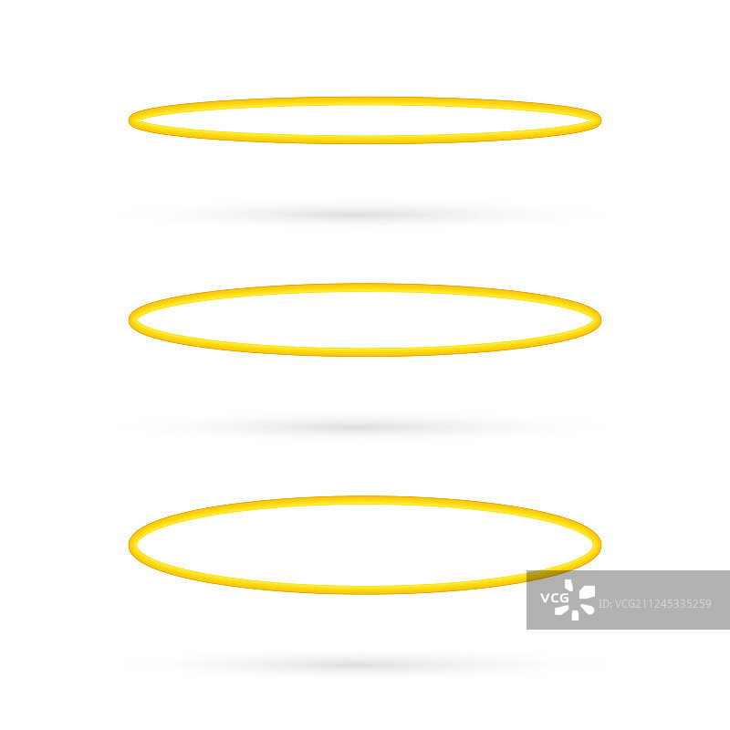 光环天使光环神圣金色光圈套装图片素材