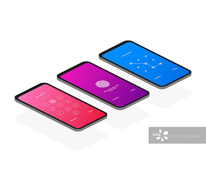 屏幕锁定身份验证密码智能手机图片素材